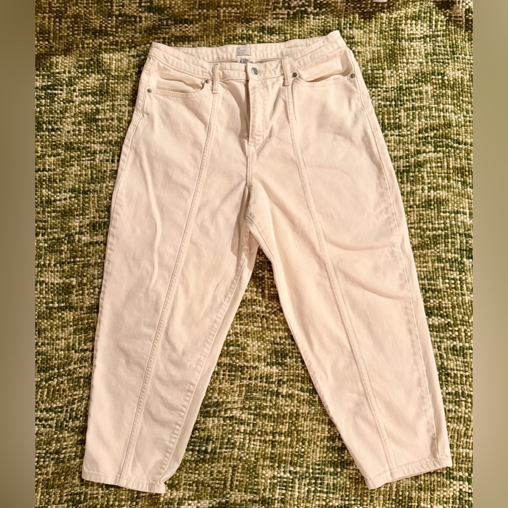 These cream-colored pants from A New Day feature barrel-cut styles. Size 14/34R